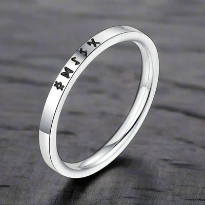 Bague Viking Homme Acier RUNES MINIMALISTES