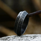 Anneau Viking Runique en Acier Noir - Noire / 7