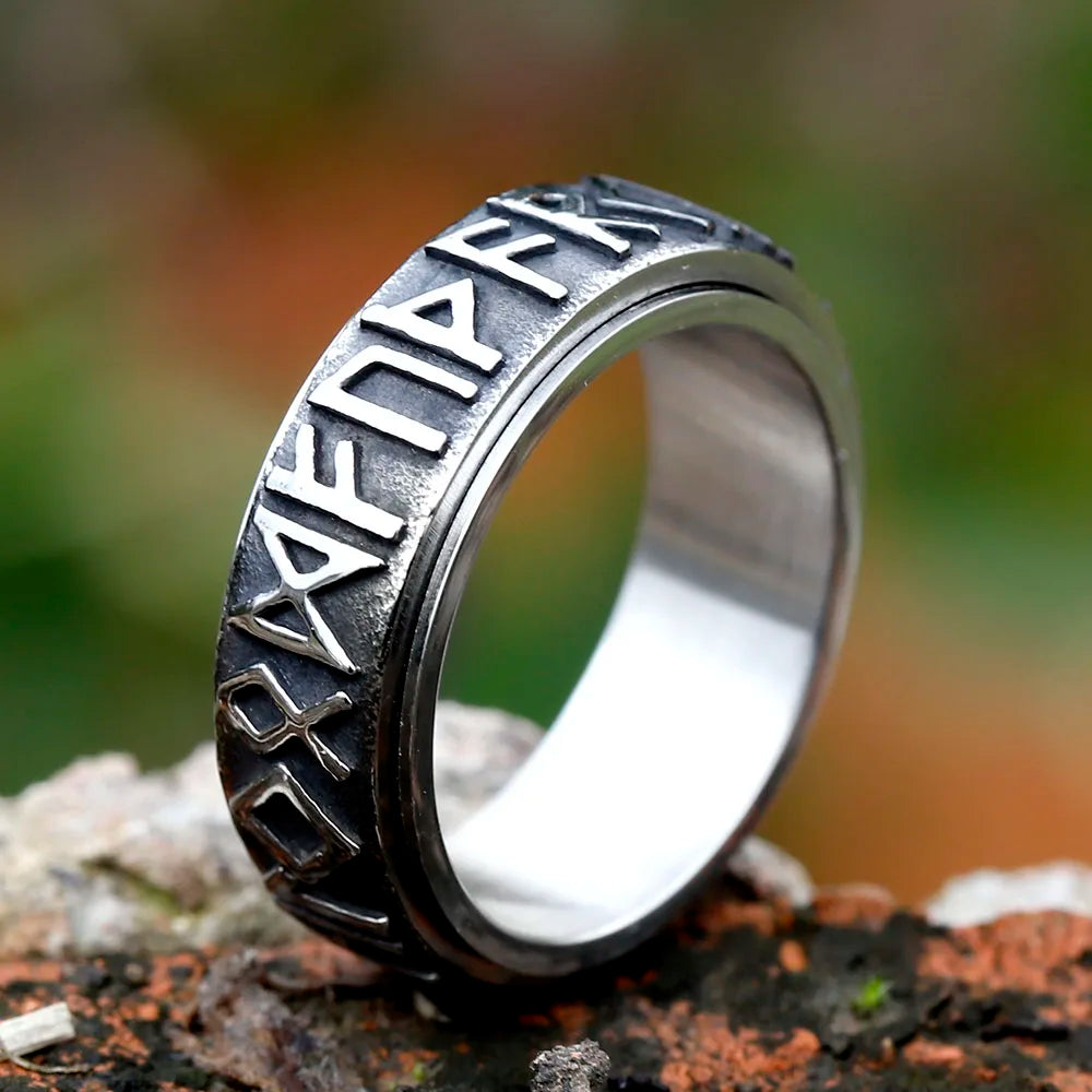 Bague Anti Stress Rune Viking - Argentée / 13