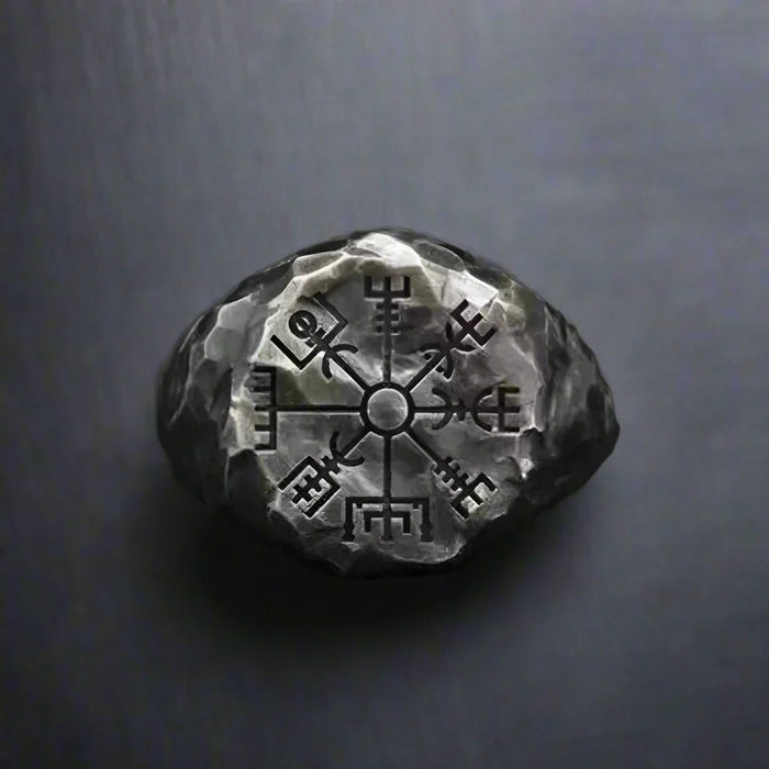 Bague Viking Homme Acier VIGVISIR ANTIQUE