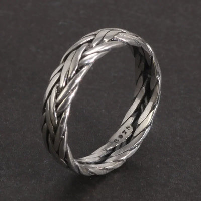 Bague Viking Homme Argent Celtique TRESSÉE
