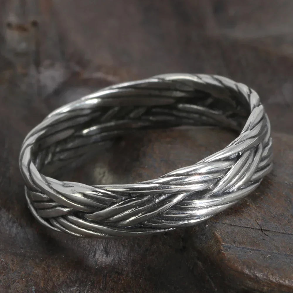 Bague Viking Homme Argent Celtique TRESSÉE