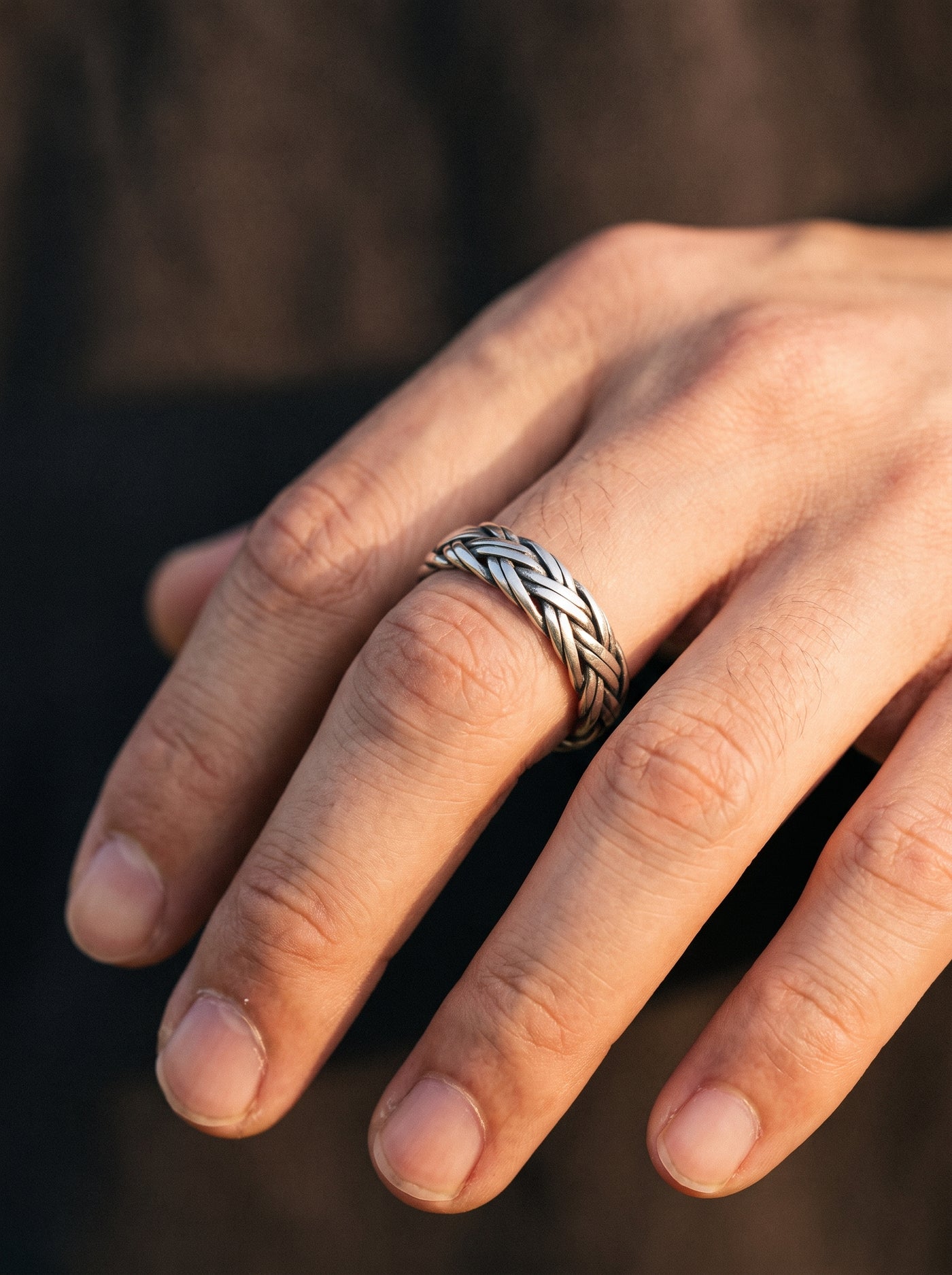 Bague Viking Homme Acier Inoxydable Celtique TRESSÉE