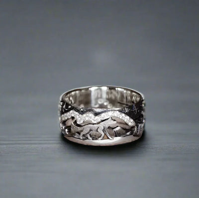 Bague Viking Homme Cuivre GRAVÉE LOUP