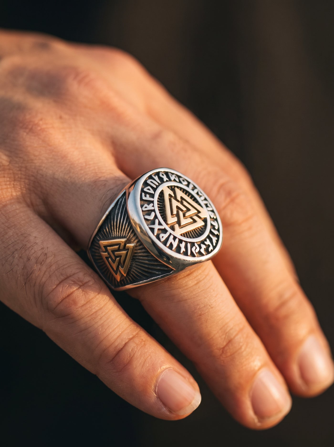 Bague Viking Homme VALKNUT OR