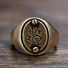 Adjustable Ring Men Silver Plated SK Club Vintage - resizable / S0010