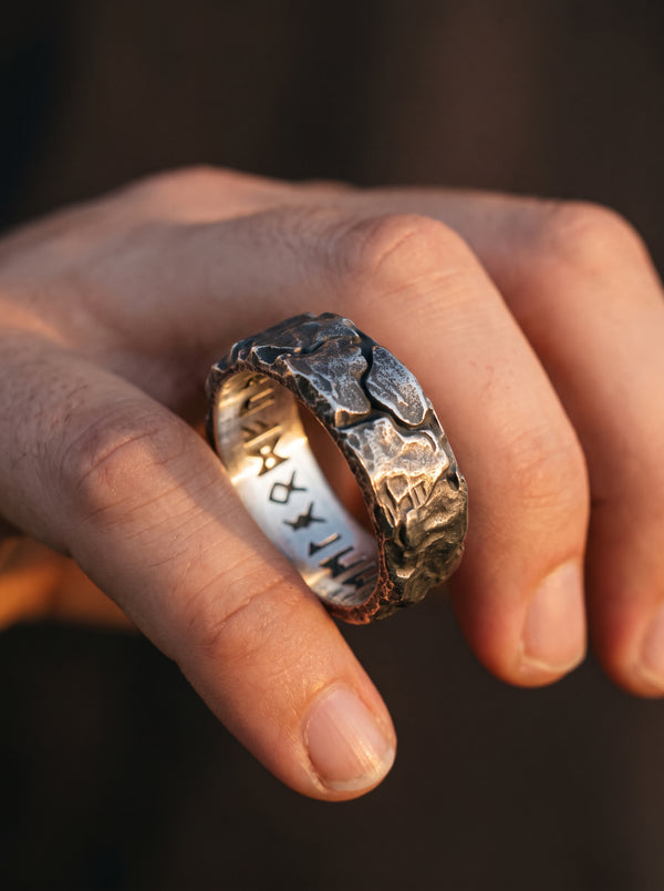 Stainless Steel Odin Norse Viking Amulet Rune MEN Ring