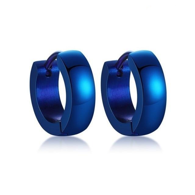 Boucle créole bleue homme