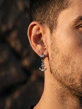 Boucle d'Oreille Homme ANCRE (Paire) portée lifestyle Stag