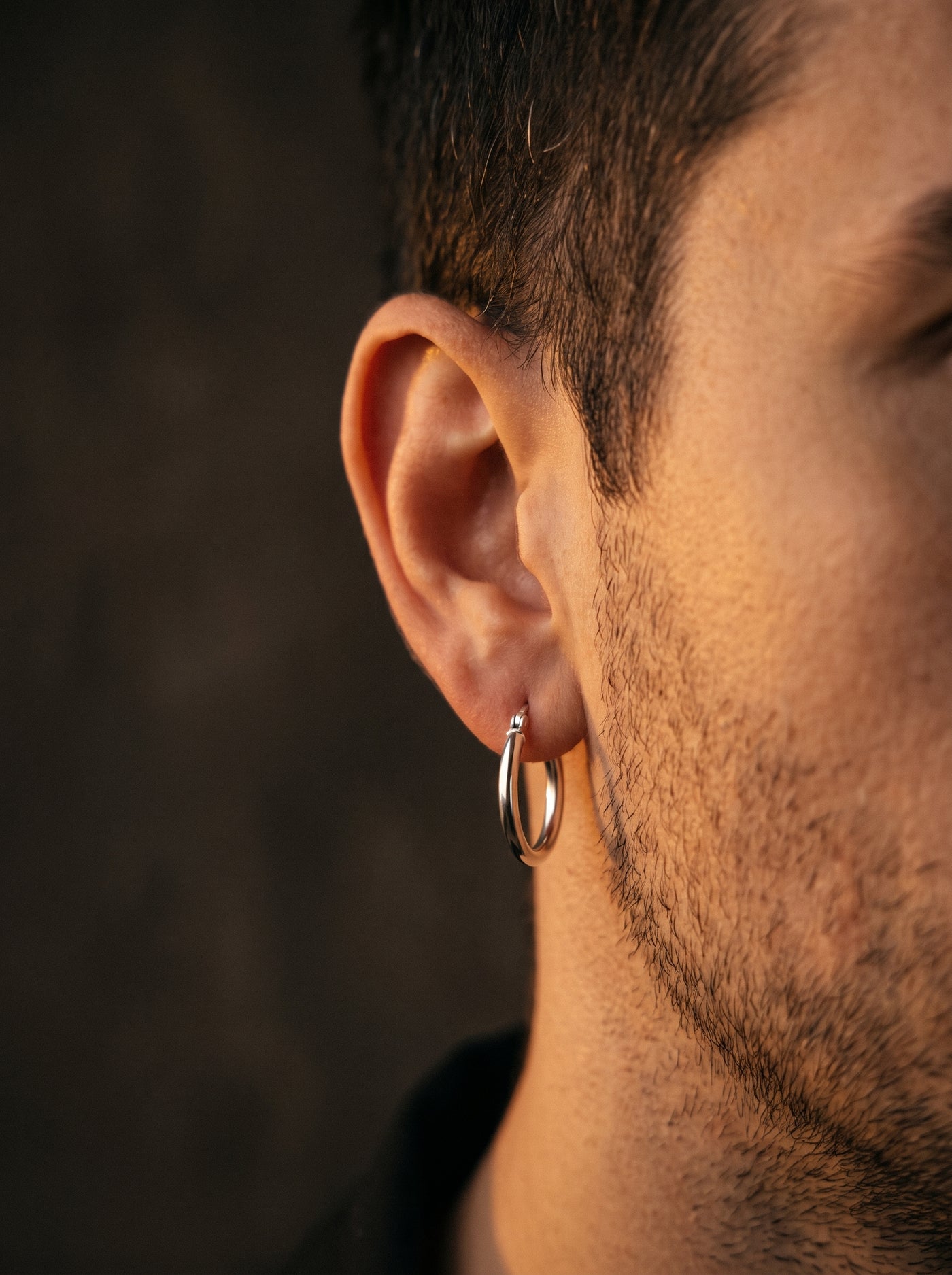 Boucle d'Oreille Homme ANNEAU Acier Inoxydable (Paire)