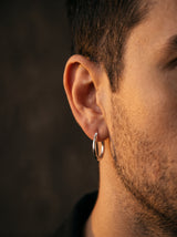 Boucle d'Oreille Homme ANNEAU acier inoxydable (Paire) portée lifestyle Stag