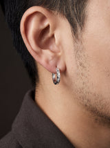 Boucle d'Oreille Homme ANNEAU DIAMANT (Paire) portee lifestyle Stag