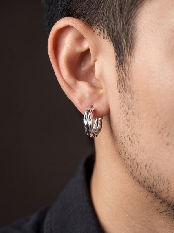 Boucle d’Oreille Homme ANNEAU LARGE (Paire)