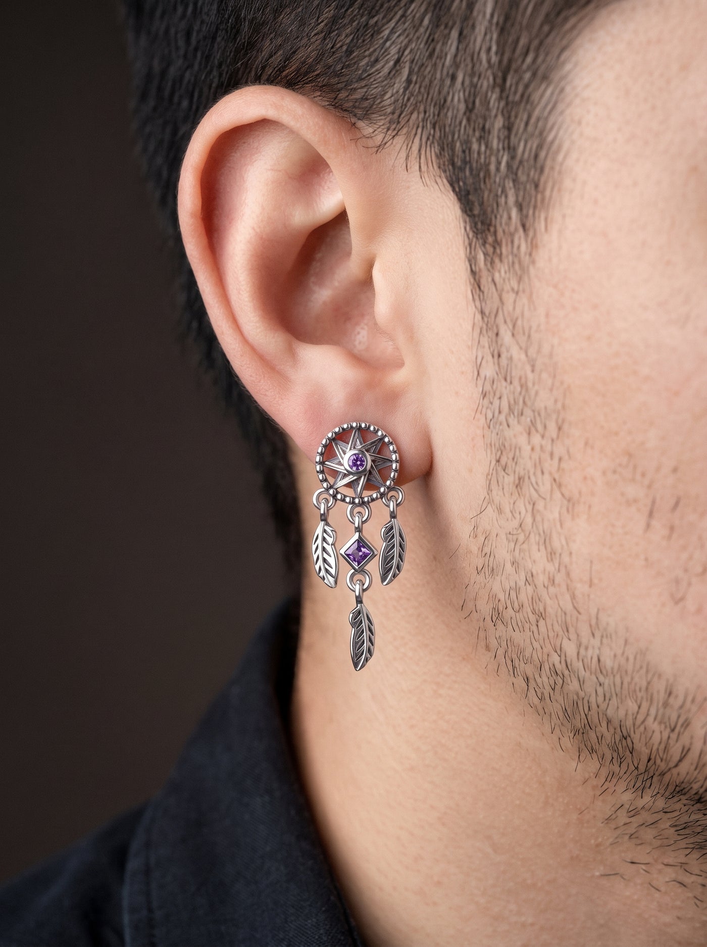 Boucle d'Oreille Homme ATTRAPE-RÊVE (Paire)