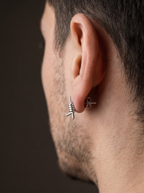 Boucle d’Oreille Homme BARBELÉ (Paire)