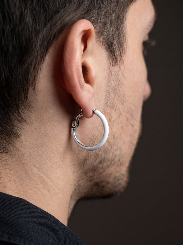 Boucle d’Oreille Homme BLANCHE