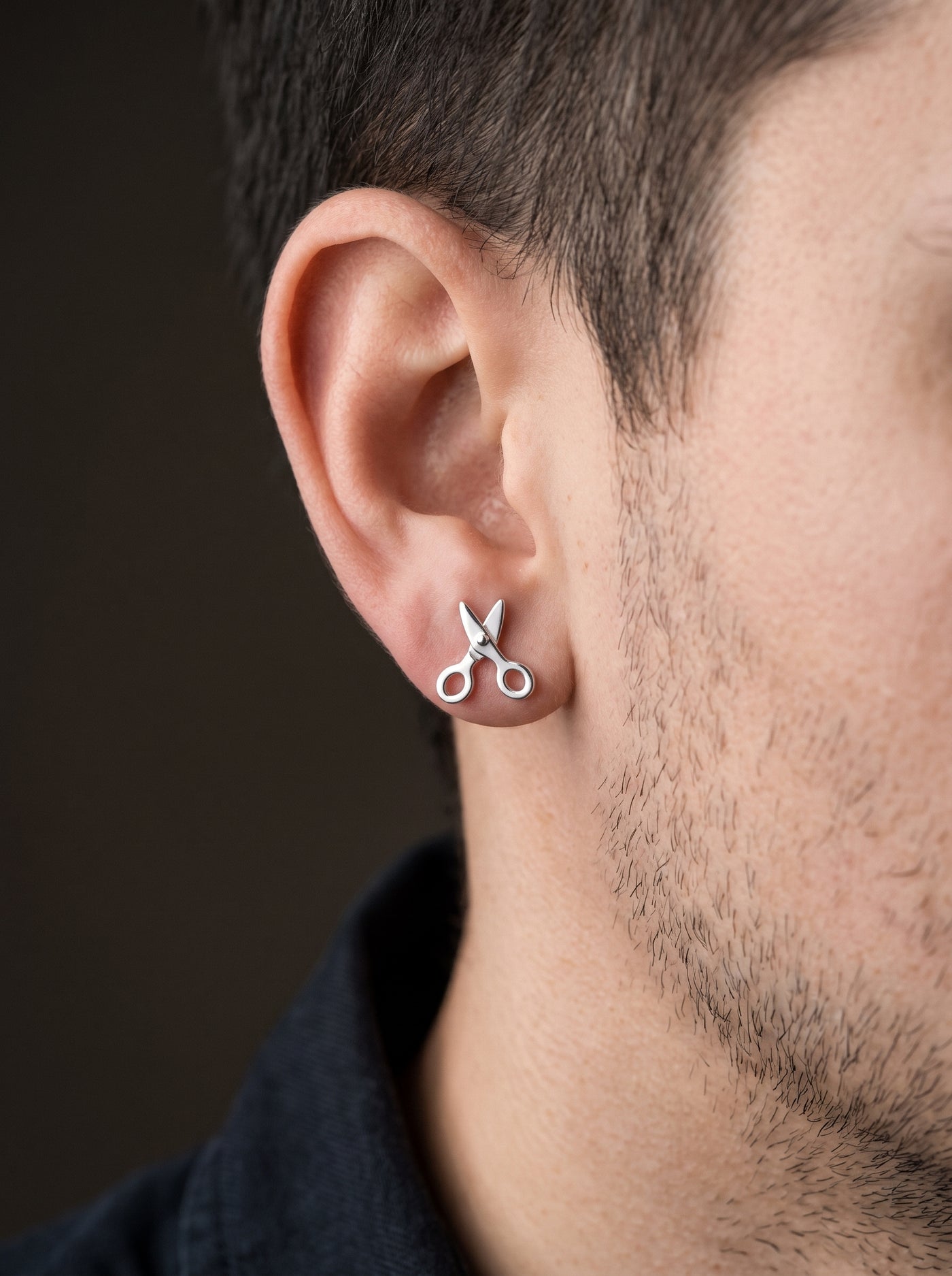 Boucle d'Oreille Homme CISEAUX (Paire)