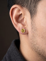 Boucle d'Oreille Homme CITRINE (Paire) portee lifestyle Stag