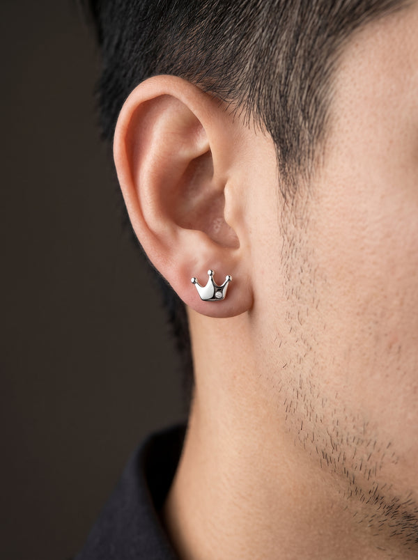 Boucle d’Oreille Homme COURONNE (Paire)