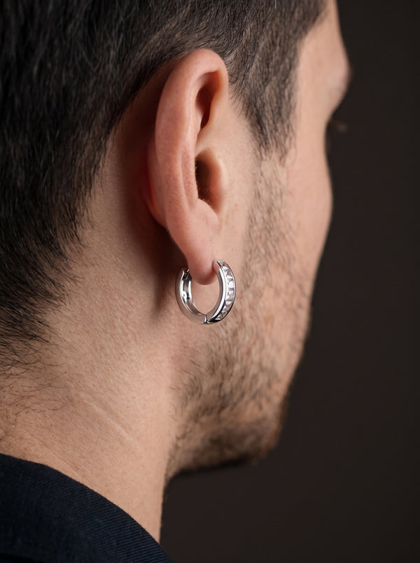 Boucle d’Oreille Homme CRÉOLE DIAMANT (Paire)