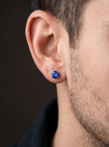 Boucle d'Oreille Homme CRISTAL (Paire) portee lifestyle Stag