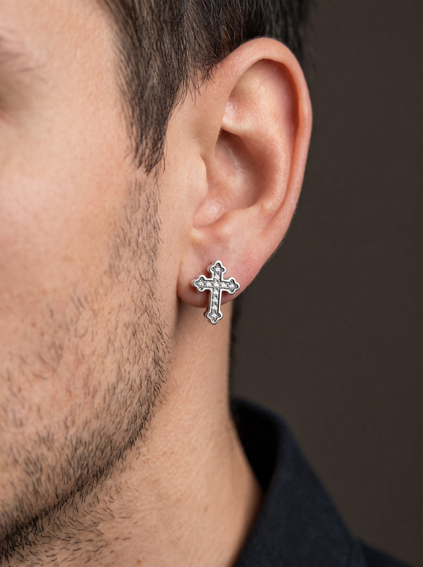 Boucle d’Oreille Homme CROIX (Paire)