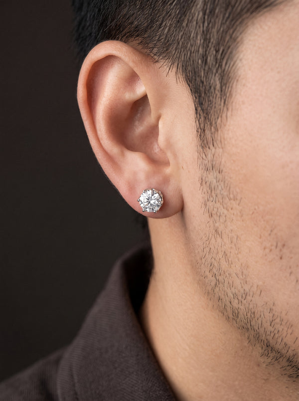 Boucle d’Oreille Homme DIAMANT BRILLANT (Paire)