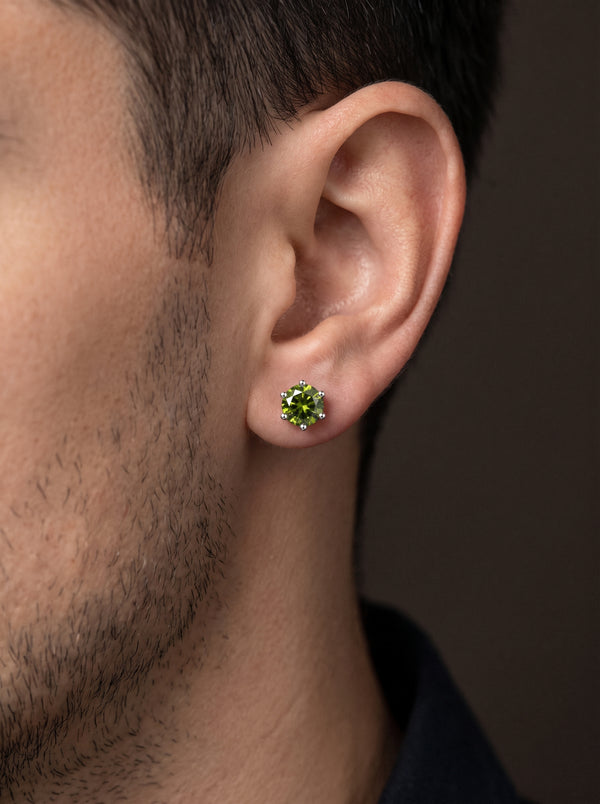Boucle d’Oreille Homme DIAMANT KAKI (Paire)