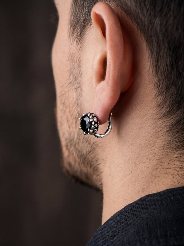 Boucle d’Oreille Homme DIAMANT NOIR (Paire)