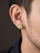 Boucle d'Oreille Homme DIAMANT VERT (Paire) portee lifestyle Stag