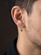 Boucle d'Oreille Homme DORÉE (Paire) portee lifestyle Stag