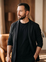 Boucle d'Oreille Homme ÉTOILE (Paire) portée, plan large