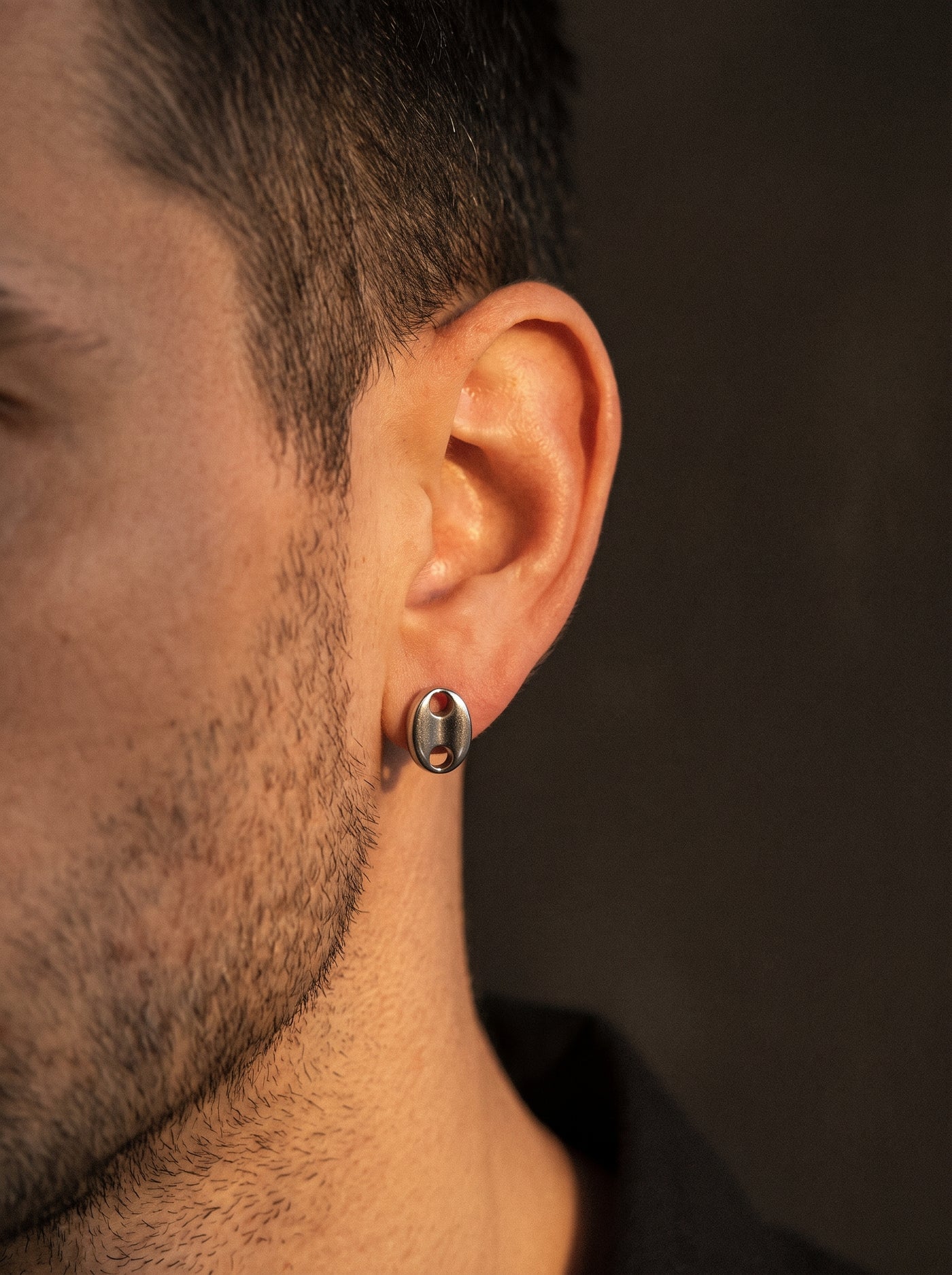 Boucle d'Oreille Homme GRAIN DE CAFÉ (Paire)