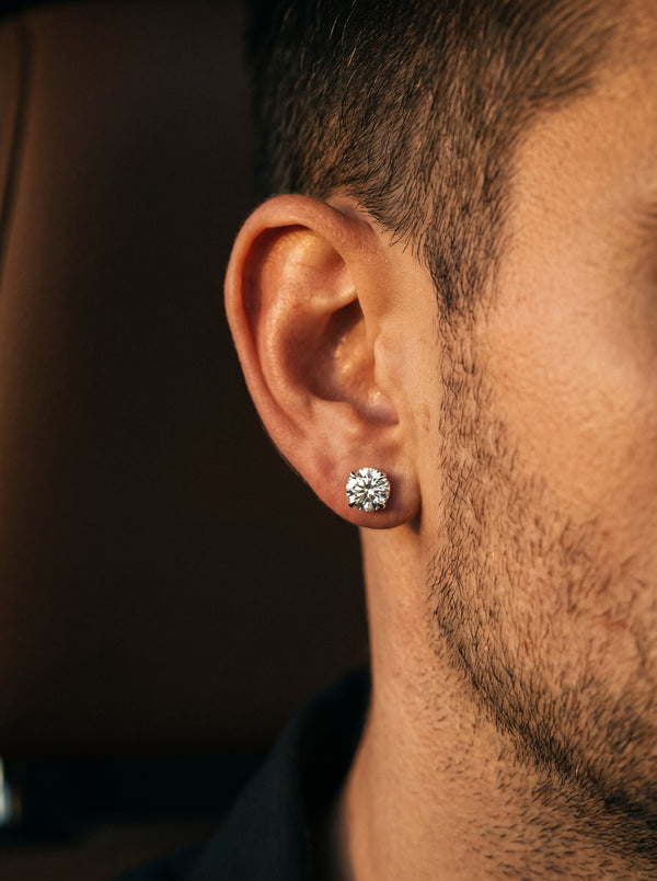 Boucle d’Oreille Homme GROS DIAMANT (Paire)