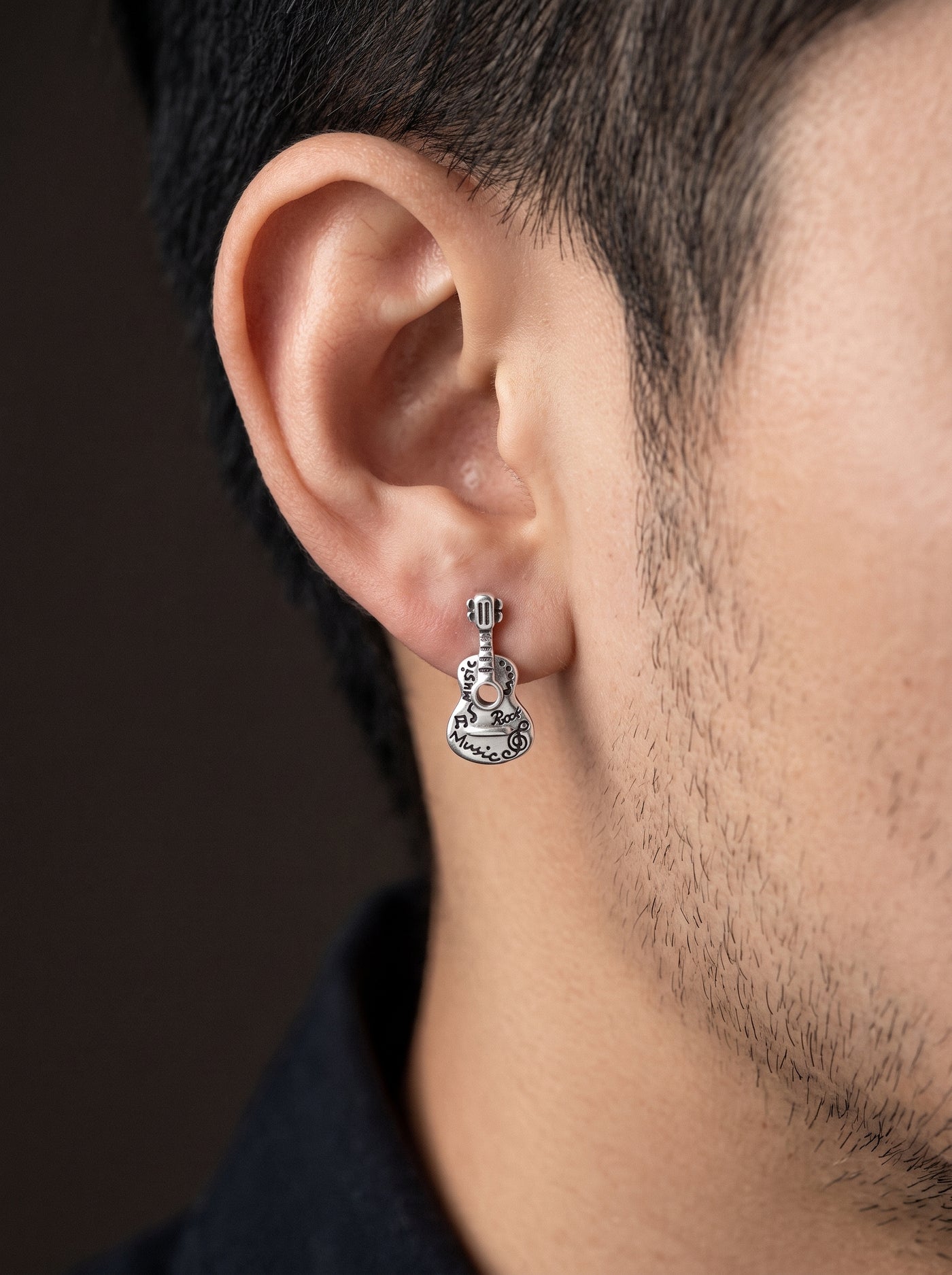 Boucle d'Oreille Homme GUITARE (Paire)