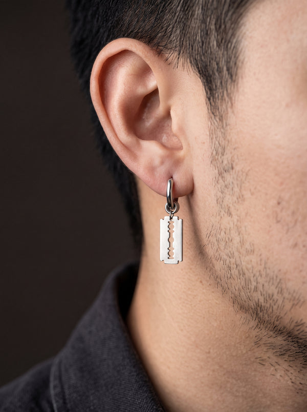 Boucle d’Oreille Homme LAME DE RASOIR (Paire)
