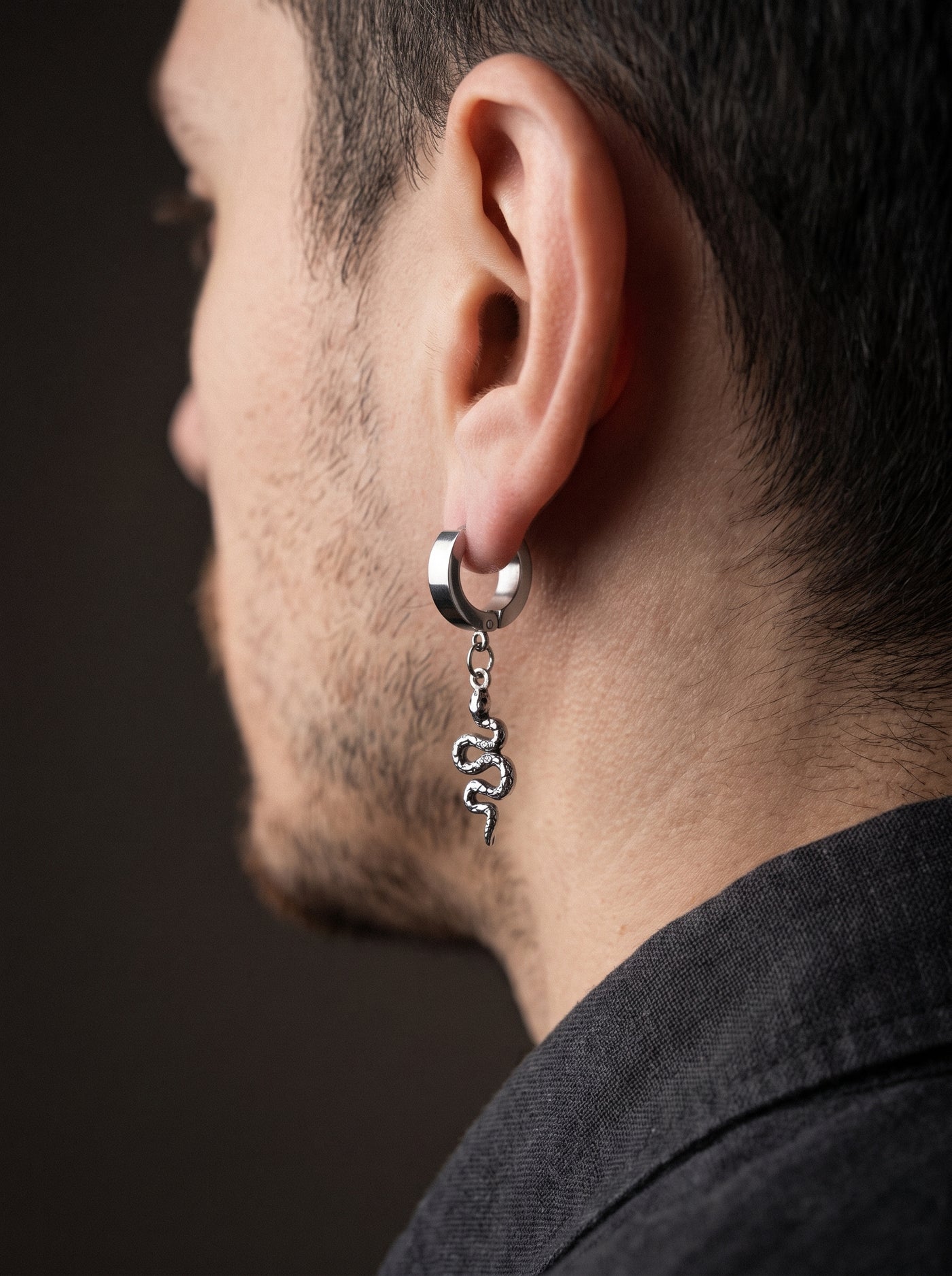 Boucle d'Oreille Homme PENDENTIF