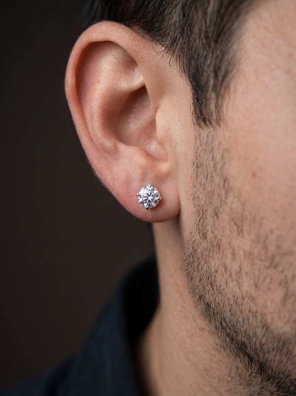 Boucle d’Oreille Homme PETIT DIAMANT (Paire)