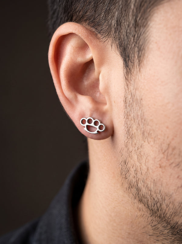 Boucle d’Oreille Homme POING AMÉRICAIN (Paire)