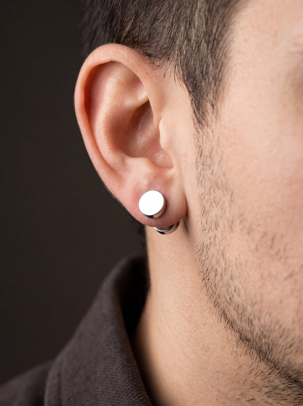 Boucle d’Oreille Homme RONDE PLATE (Paire)