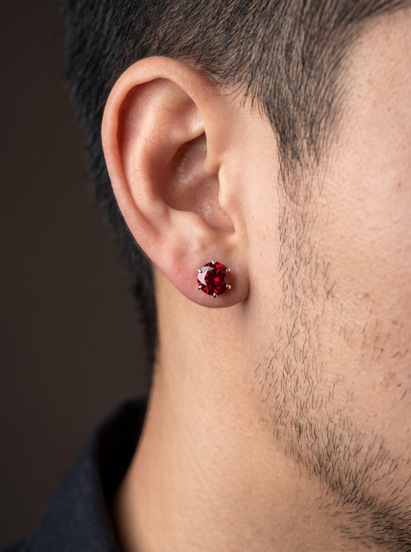 Boucle d’Oreille Homme RUBIS (Paire)