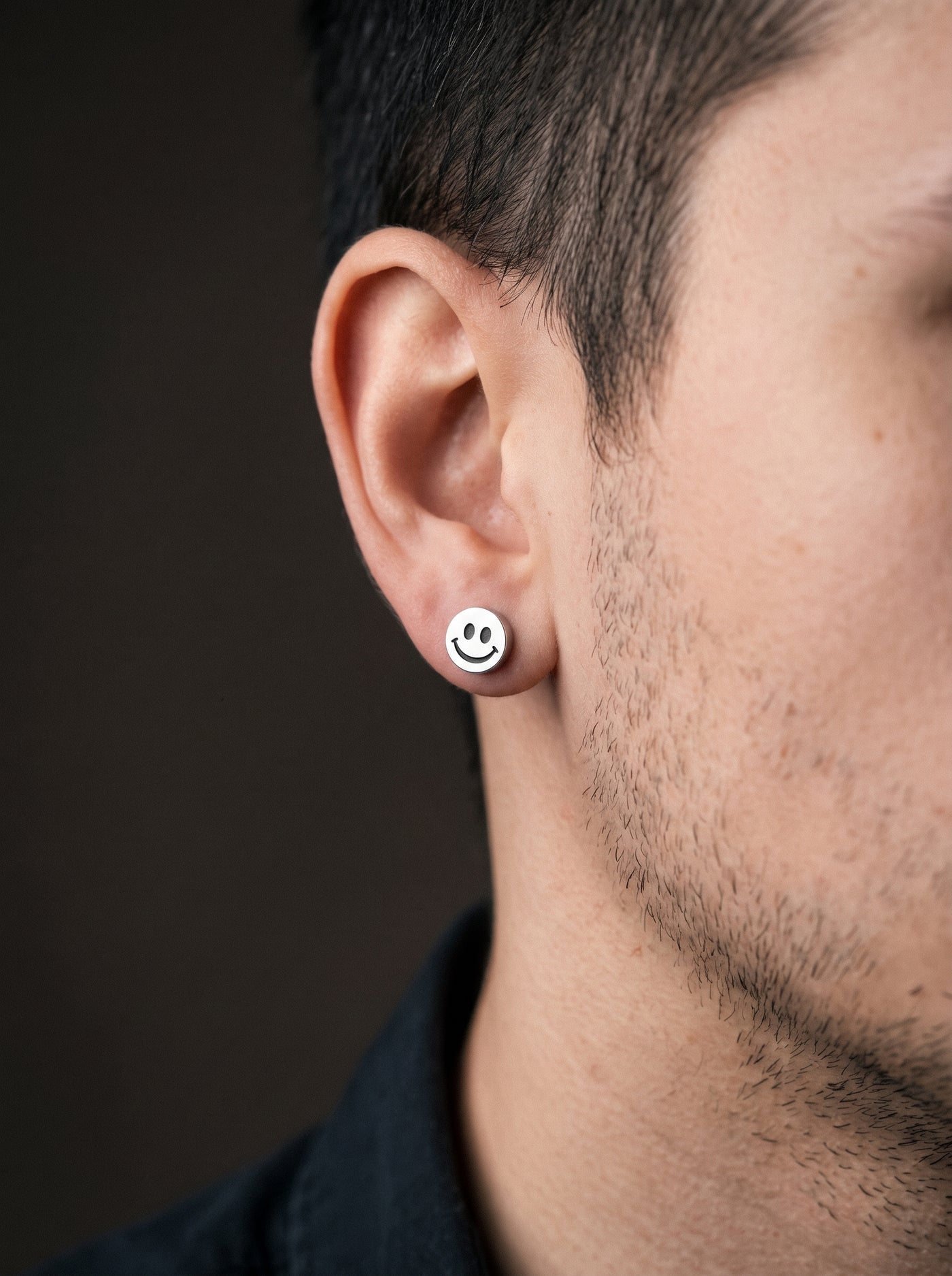 Boucle d'Oreille Homme SMILEY (Paire)