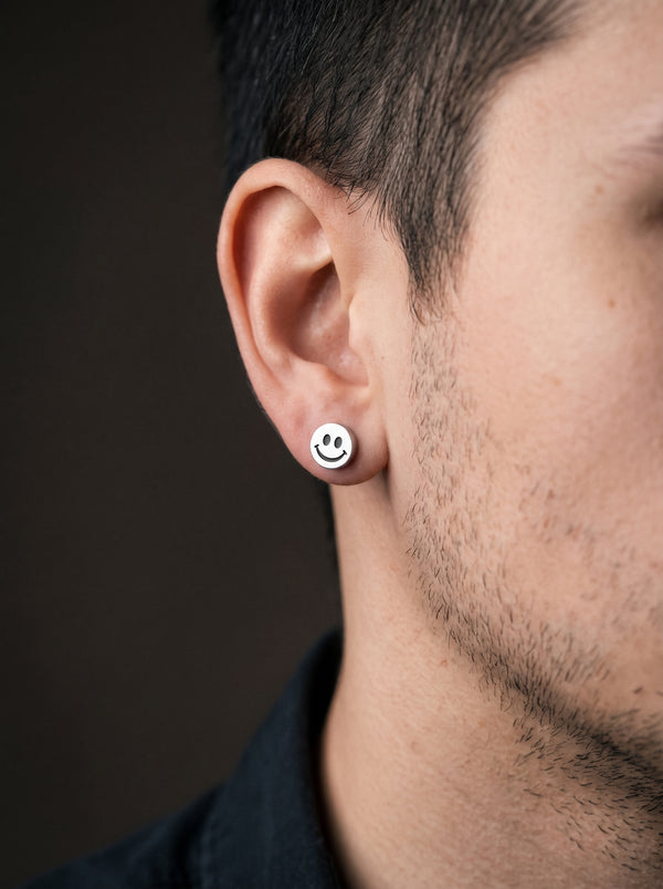 Boucle d’Oreille Homme SMILEY (Paire)