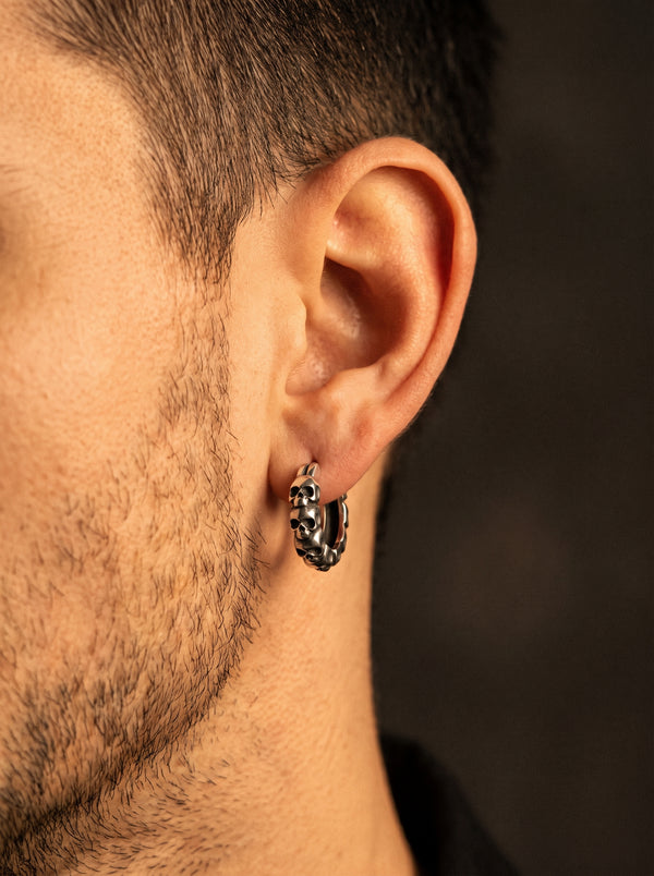 Boucle d’Oreille Homme TÊTE DE MORT (Paire)