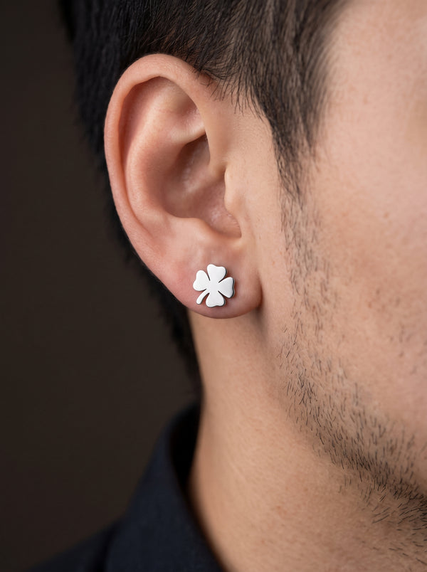Boucle d’Oreille Homme TRÈFLE (Paire)