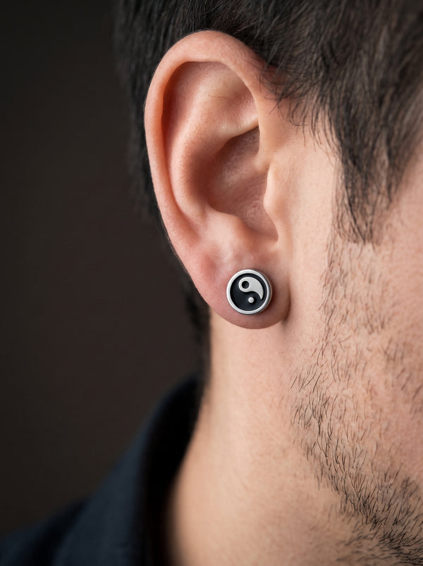 Boucle d’Oreille Homme YIN YANG (Paire)