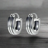 Boucle d'Oreille Homme Anneau Acier