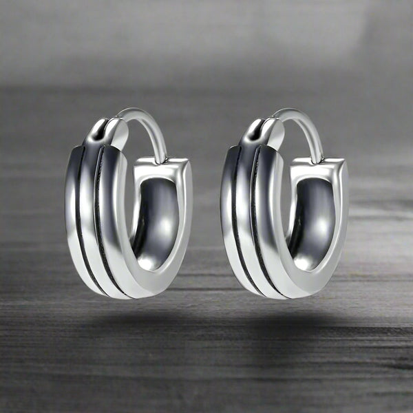 Boucle d'Oreille Homme Anneau Acier