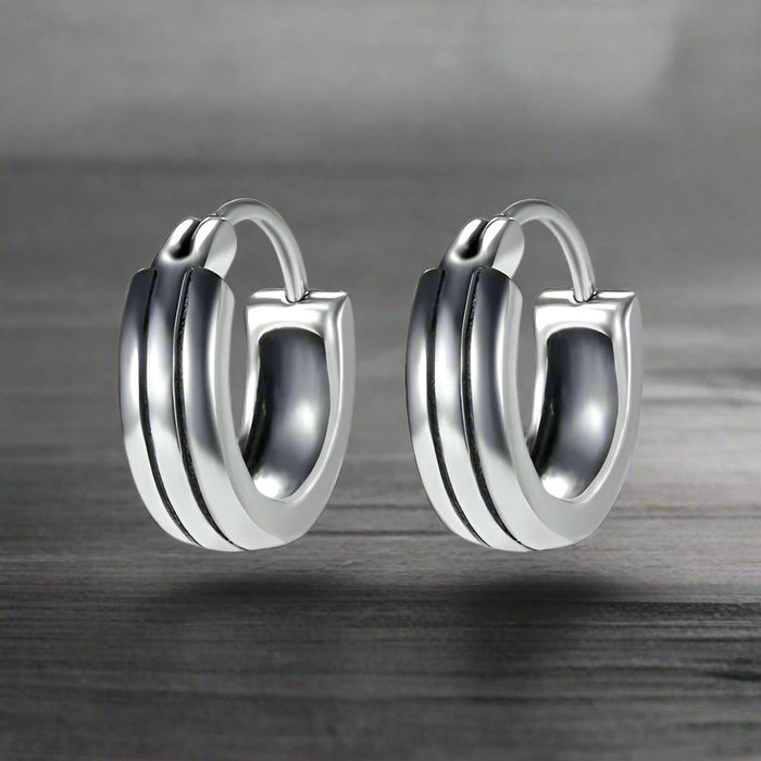 Boucle d'Oreille Homme ANNEAU ACIER (Paire)