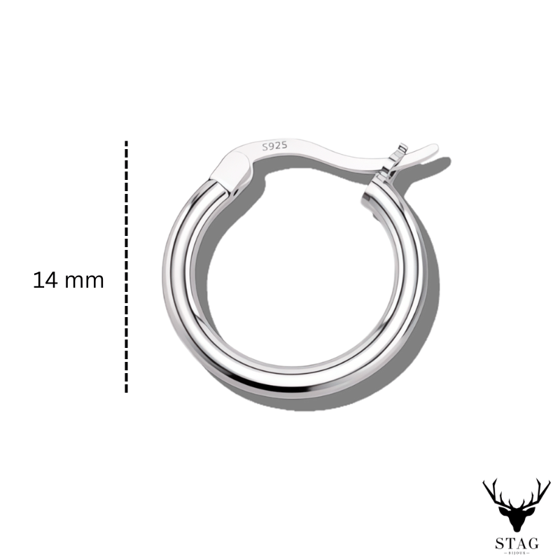 Boucle d’Oreille Homme ANNEAU ARGENT (Paire)